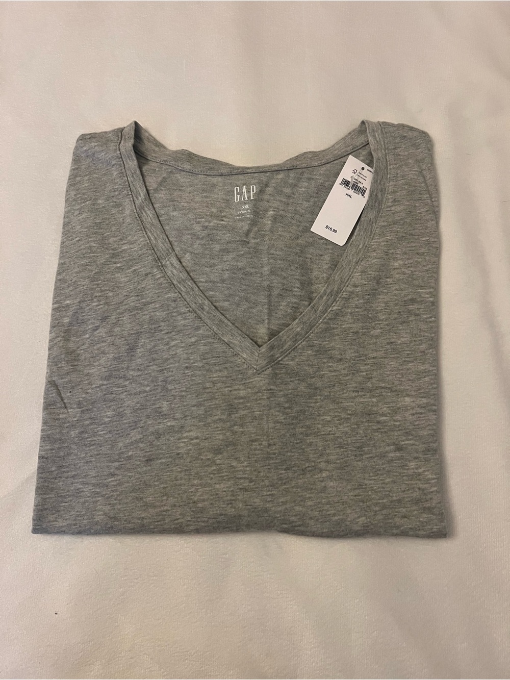 GAP Gray V-Neck Short Sleeve Tee